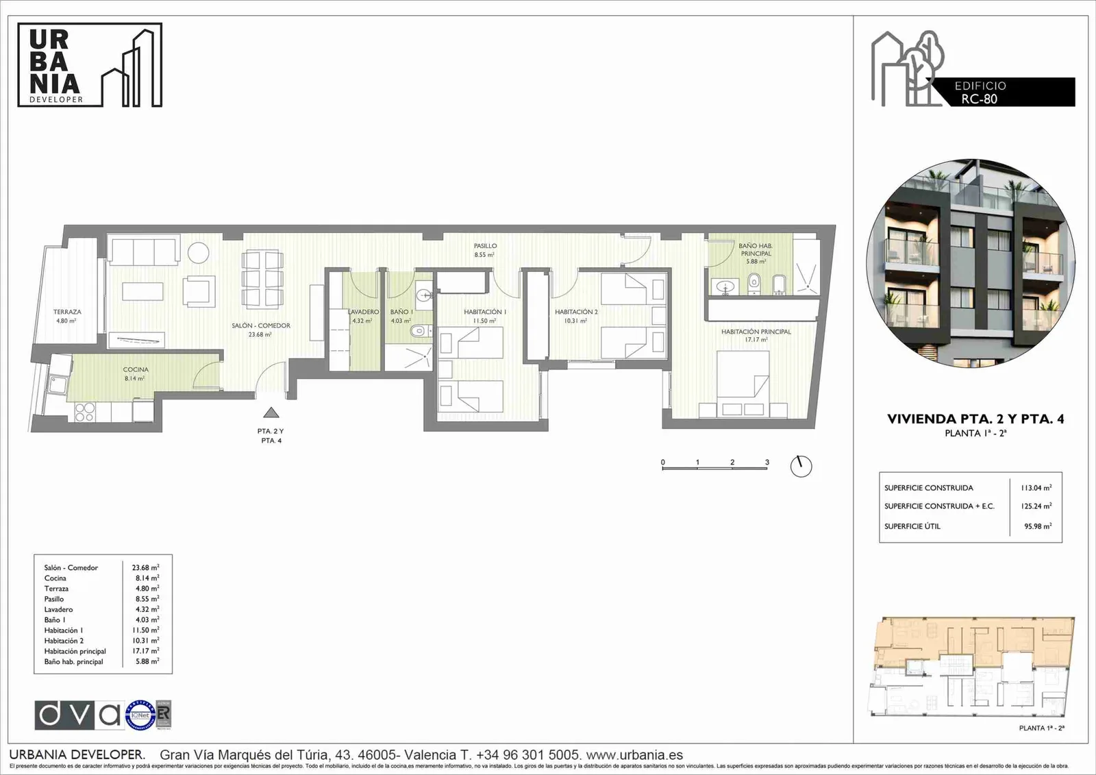 Plano de Modelo B, Edificio RC-80