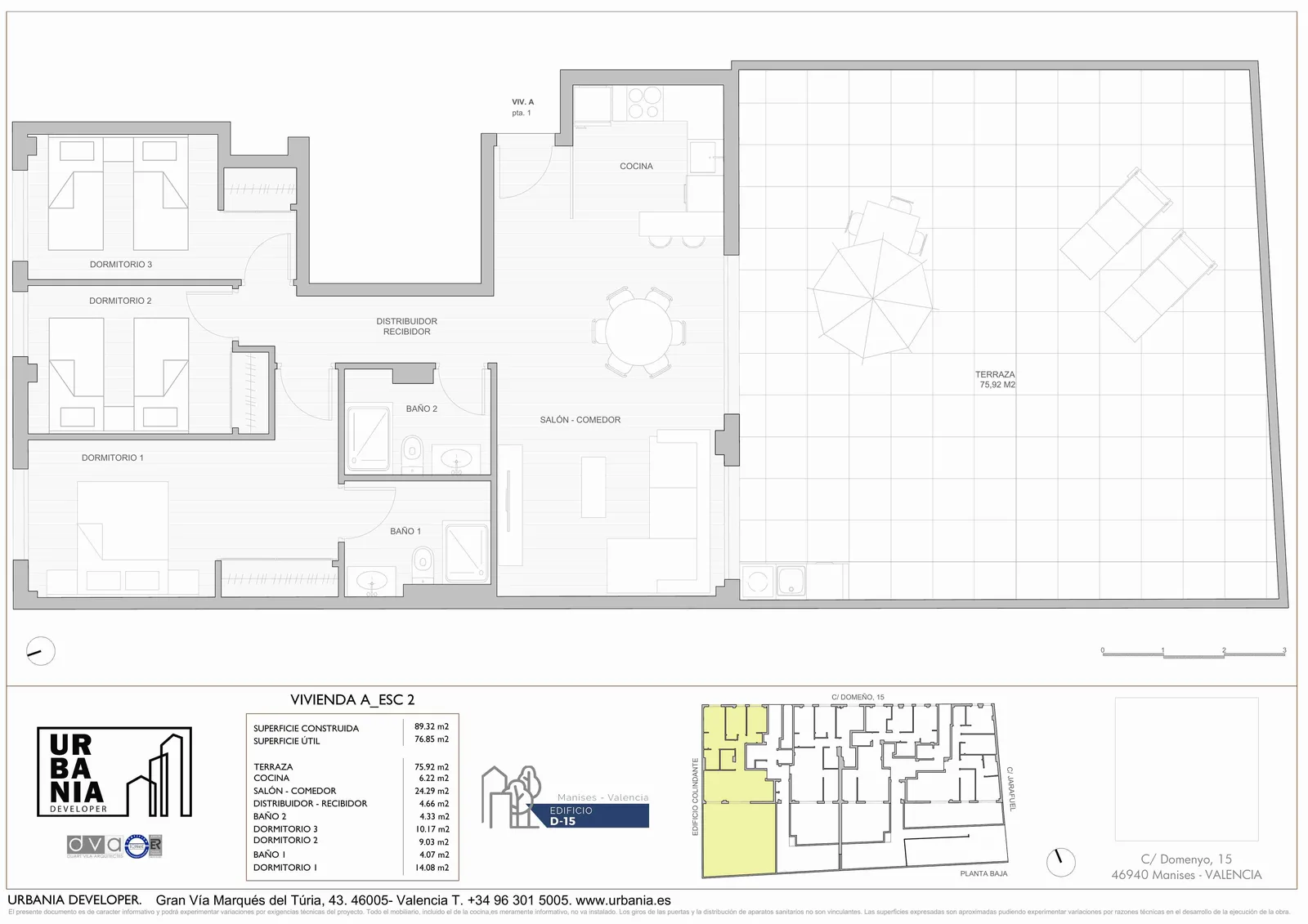 Plano de Esc. 2 Modelo A, Edificio D-15