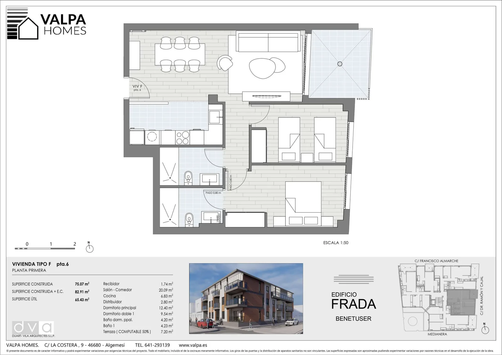 Plano de Tipo F, Edificio Frada