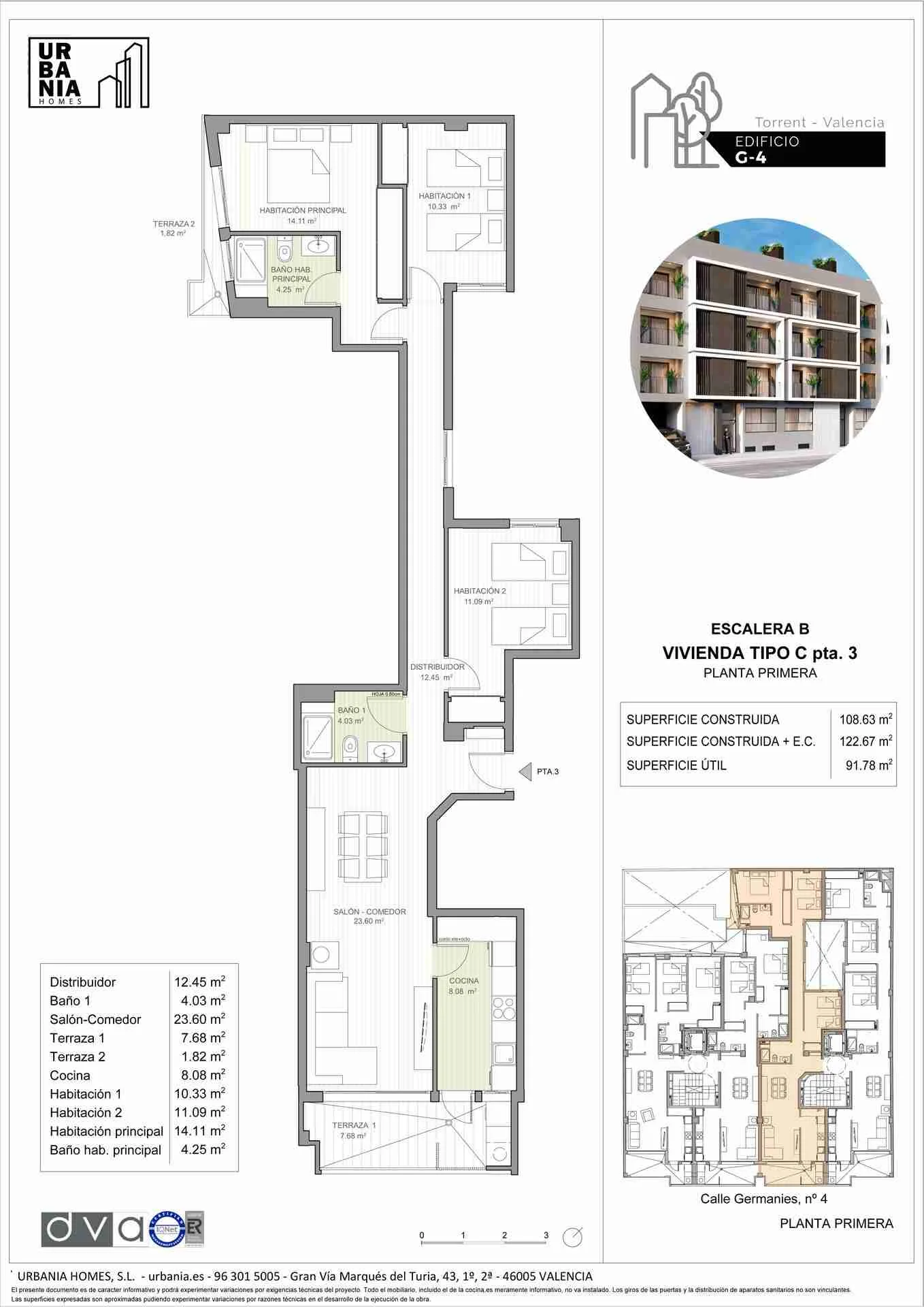 Plano de Esc. B Tipo C, Edificio G4