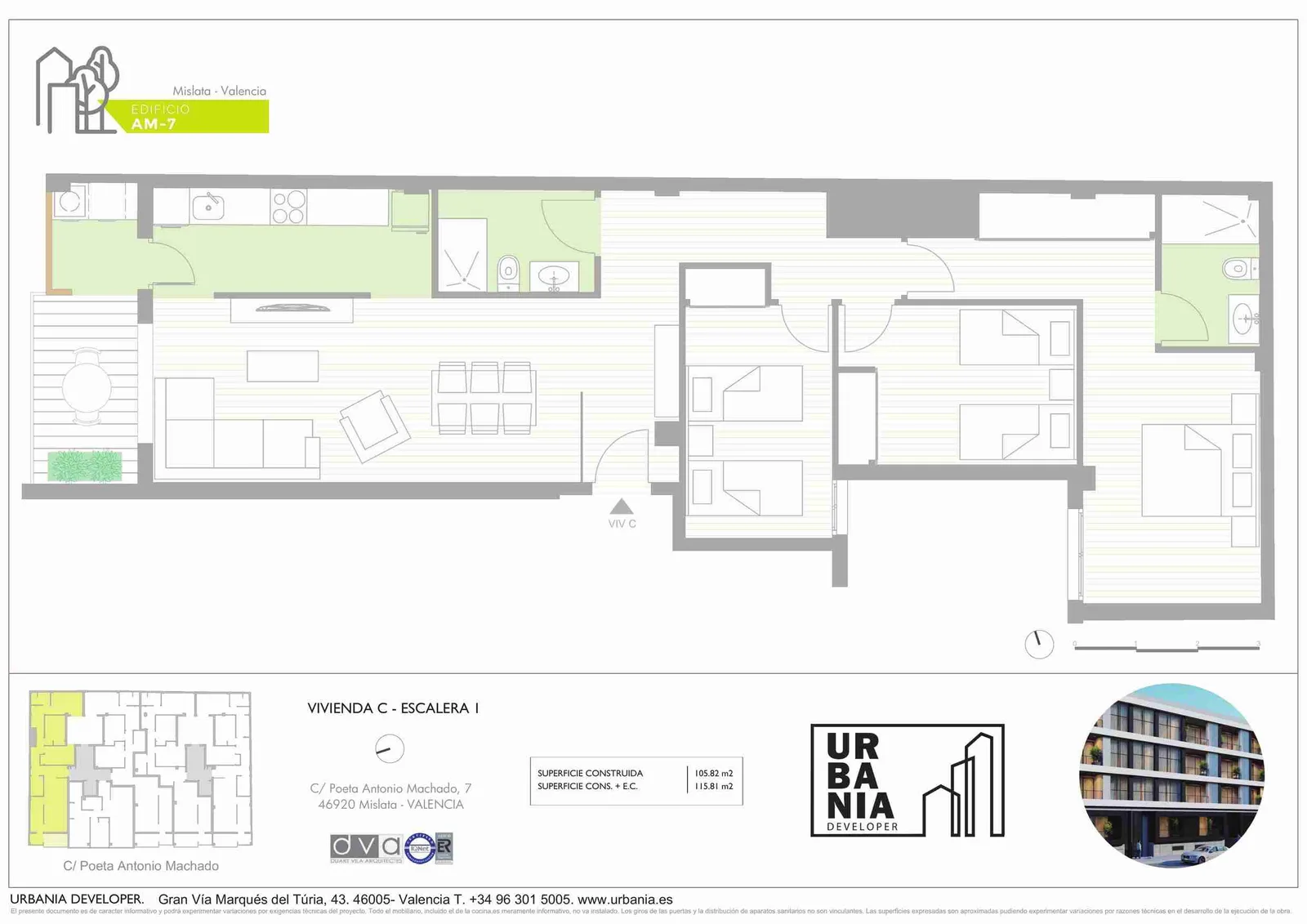 Plano de Piso C Esc. 1, Edificio AM-7