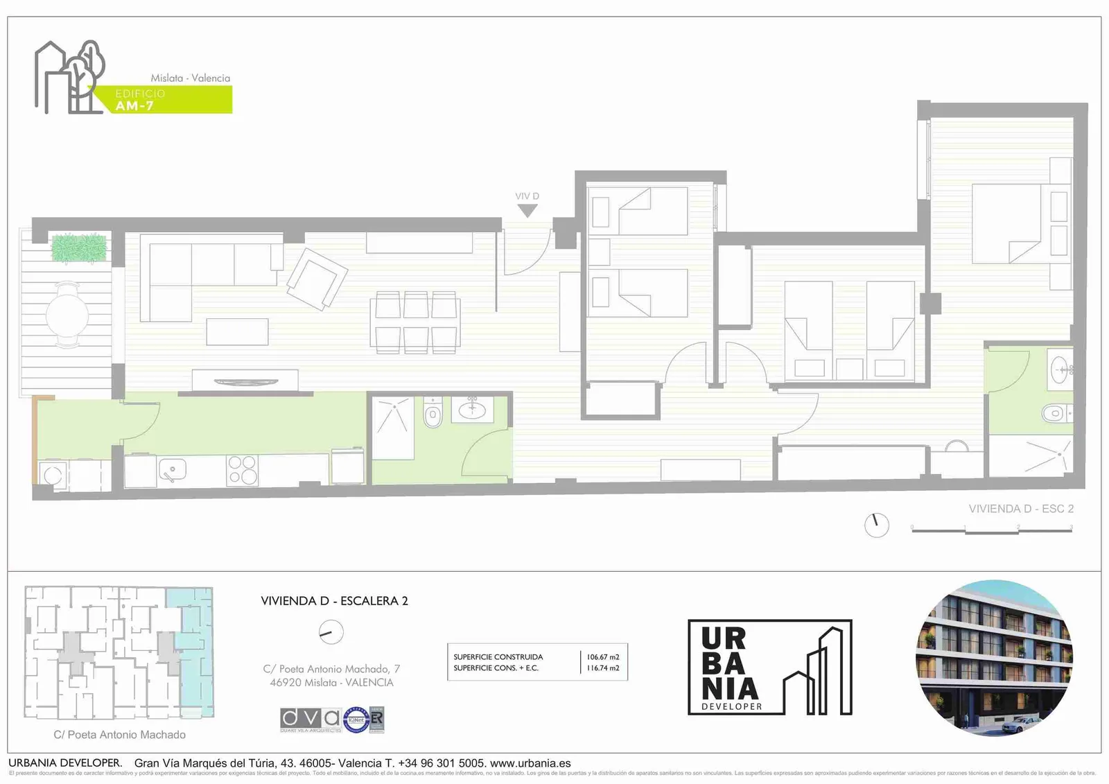 Plano de Piso D Esc. 2, Edificio AM-7