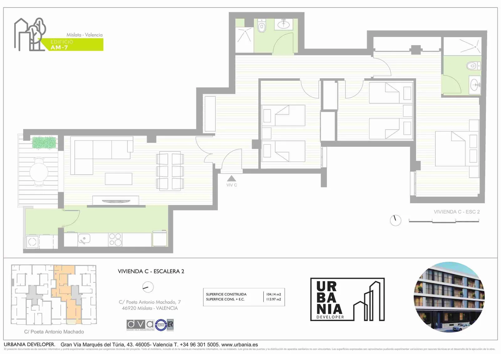 Plano de Piso C Esc. 2, Edificio AM-7