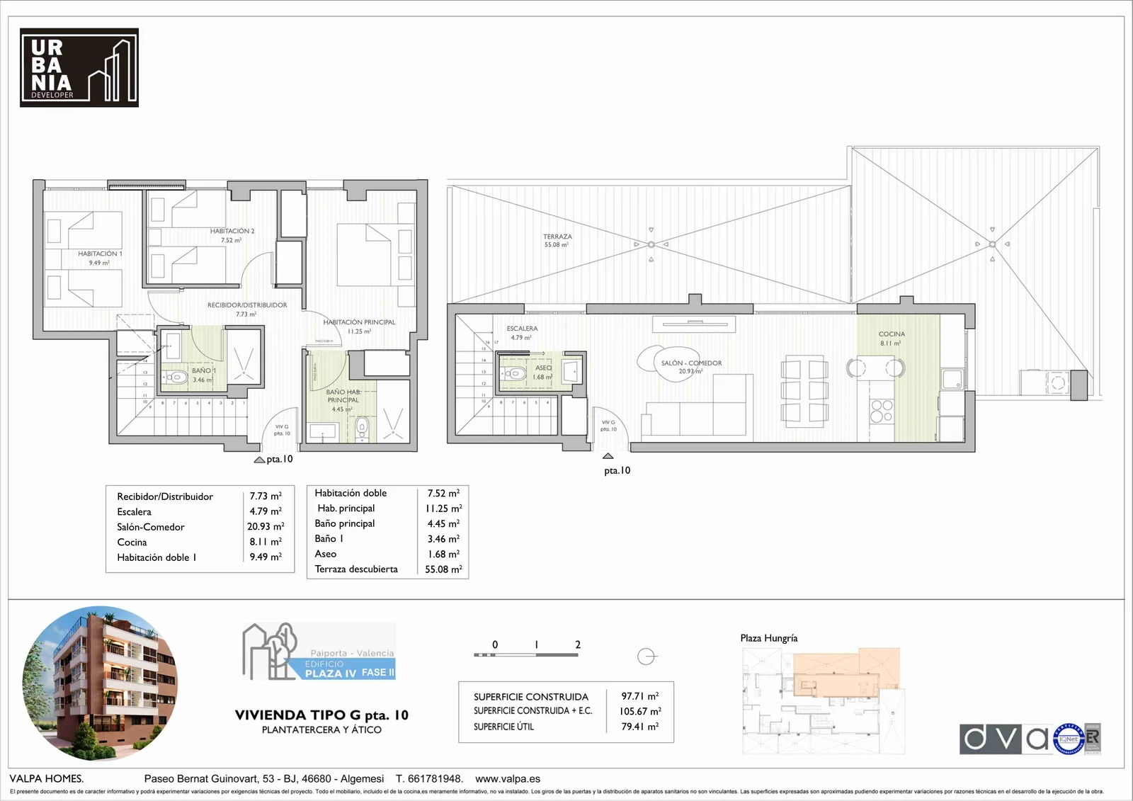 Plano de Ático G, Edificio Plaza IV Fase 2