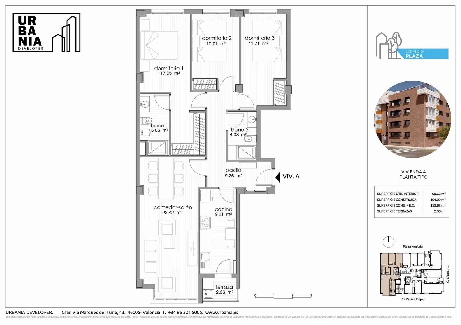 Plano de Piso A, Edificio Plaza