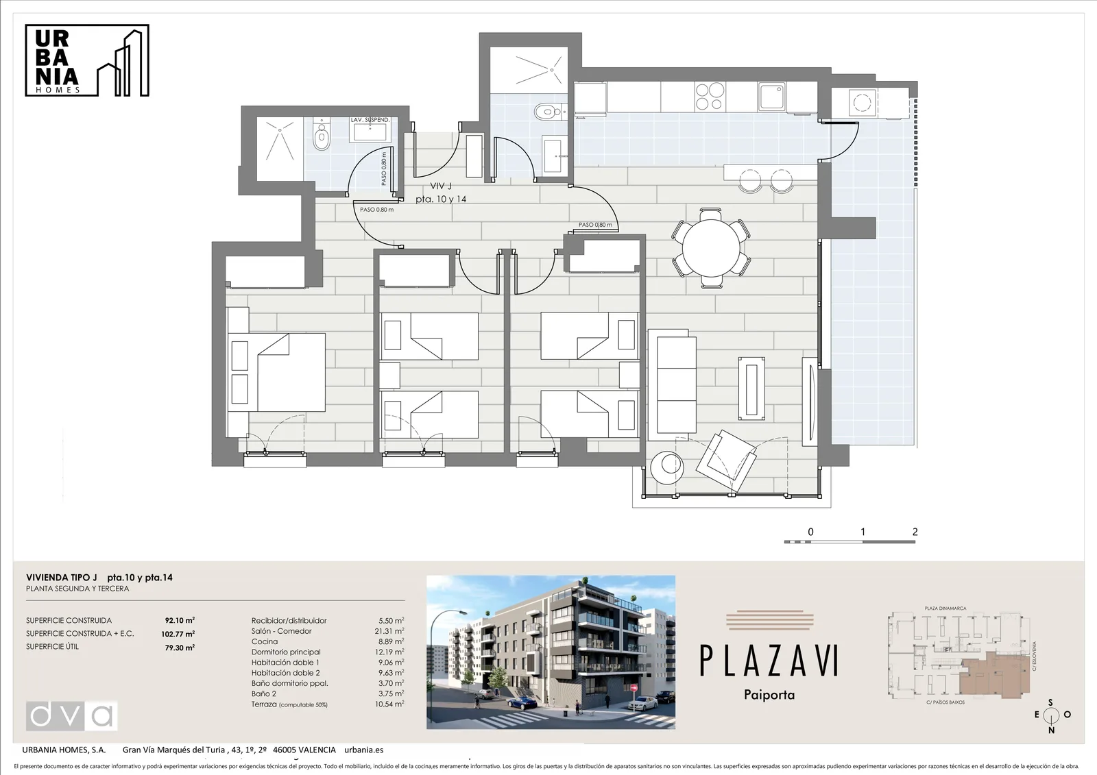 Plano de Tipo J, Edificio Plaza VI