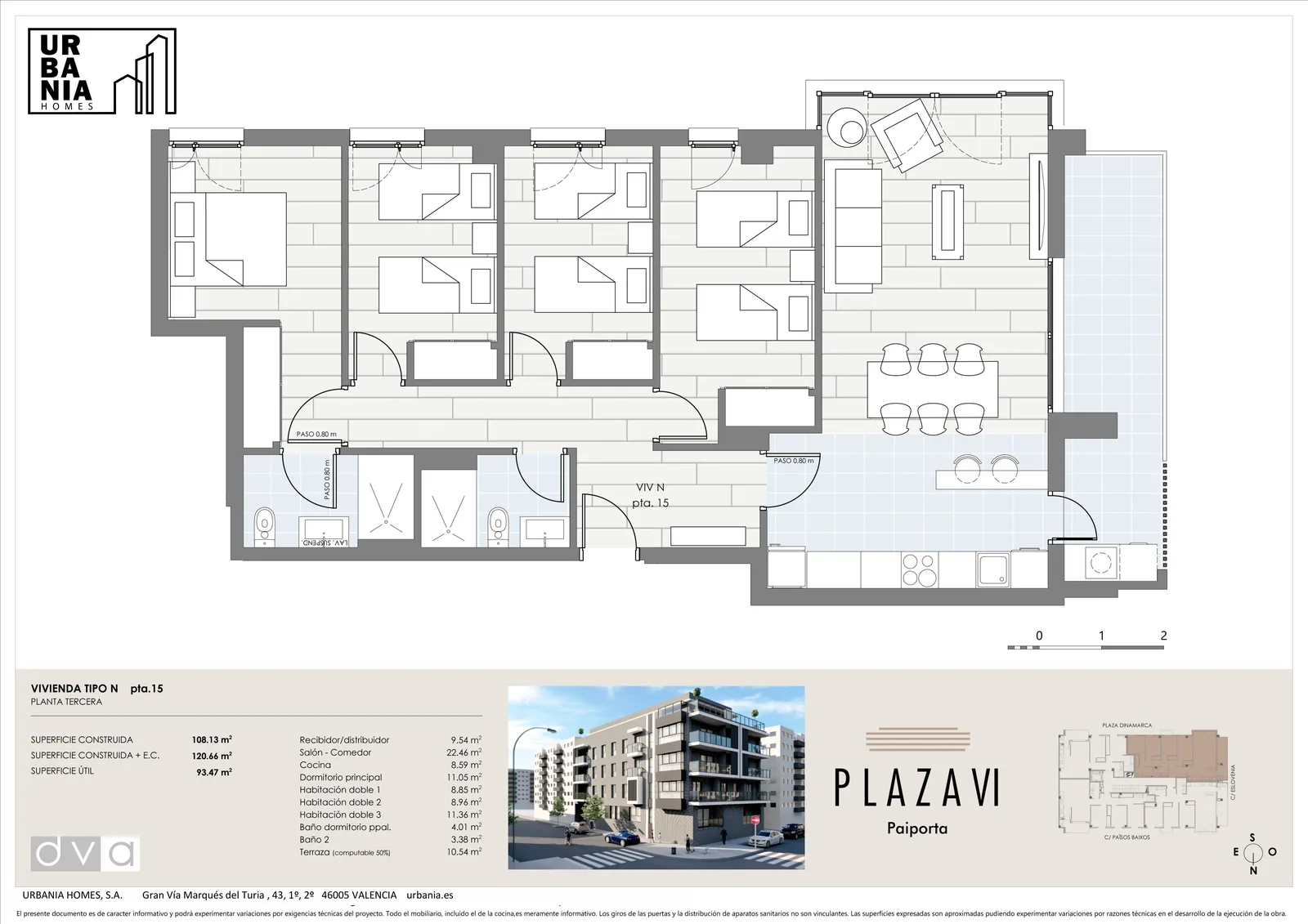 Plano de Tipo N, Edificio Plaza VI